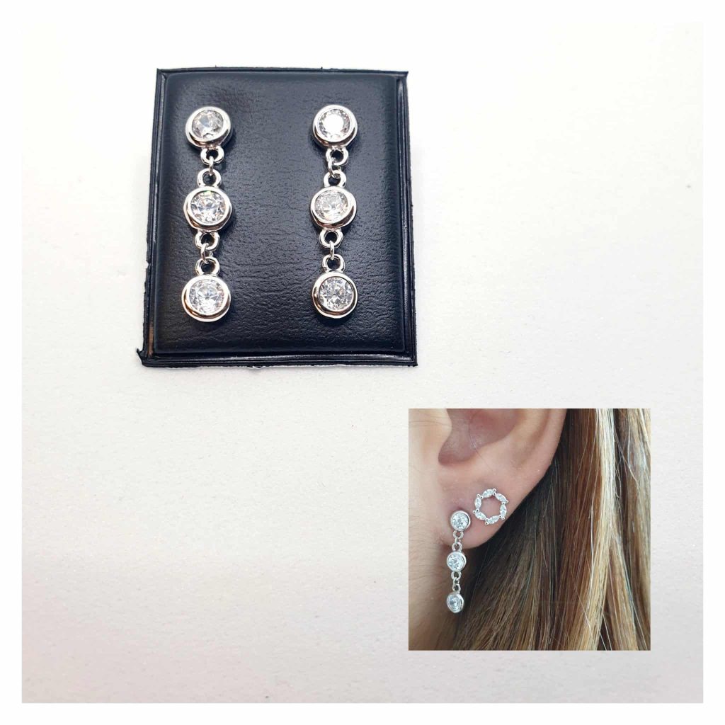 Pendiente deluxe de plata de ley