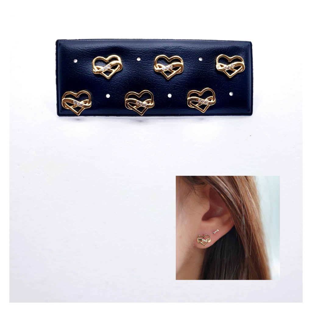 Pendientes corazón infinito oro de 14 quilates