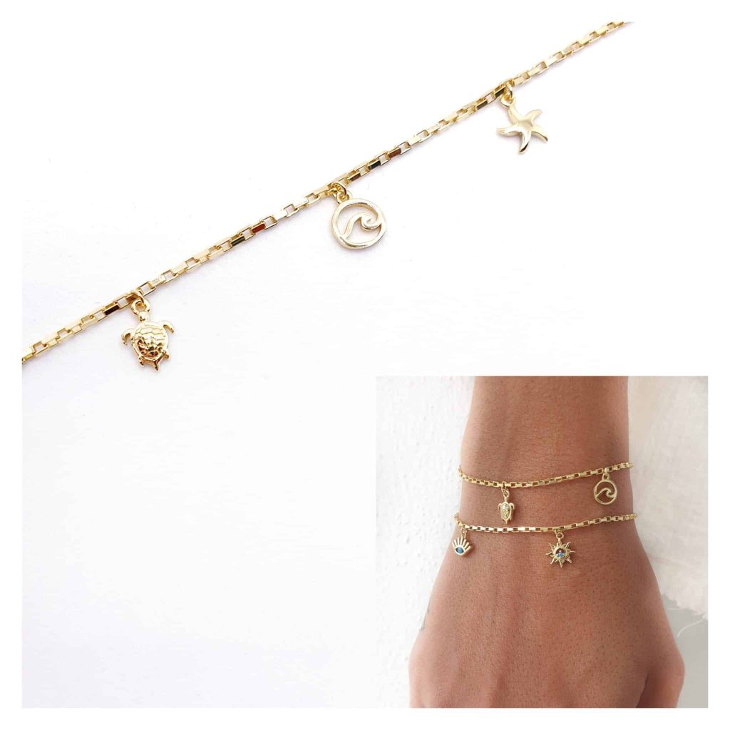 Pulsera mar oro de 14 quilates