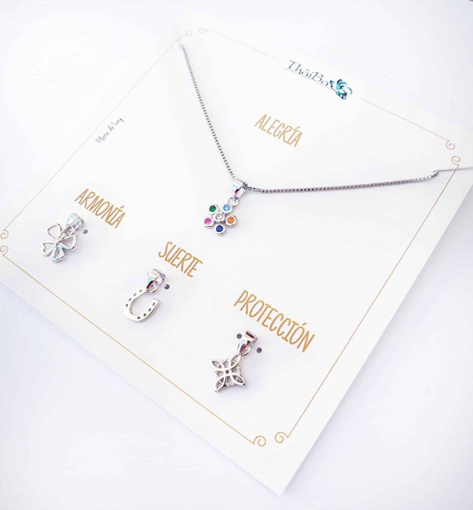 Collar cuatro en uno Alegría de plata de ley