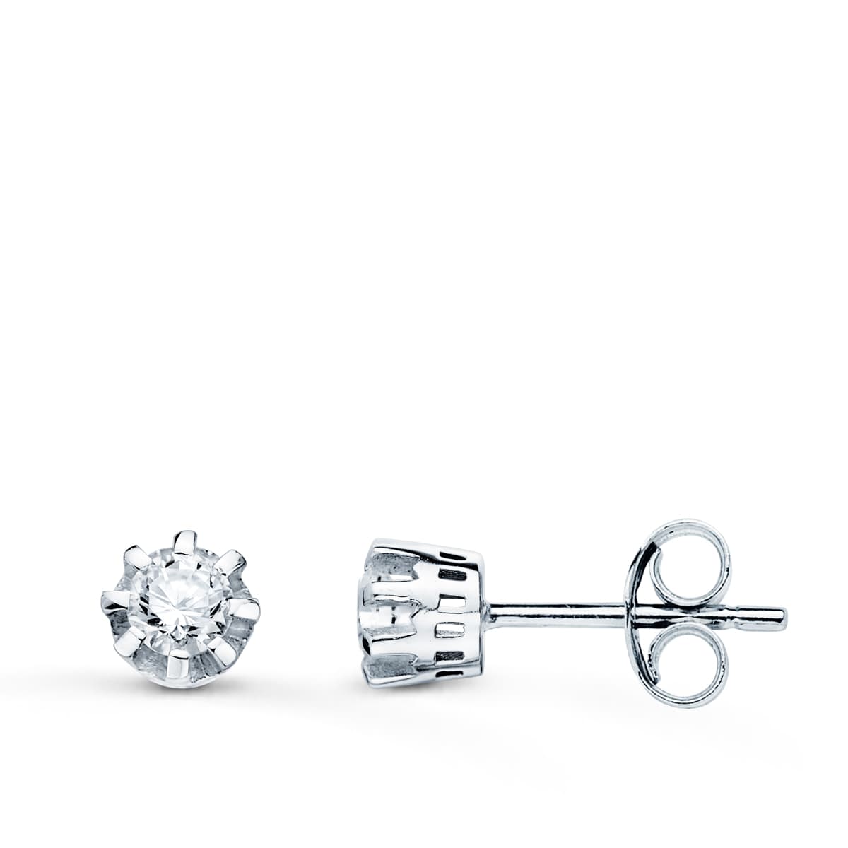Pendientes con Diamantes Laboratorio 0,30 Qtes. G-vs2. de oro blanco 18K