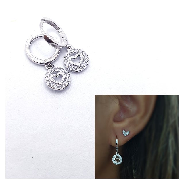 Pendientes Love de plata de ley - Joyería Zafir
