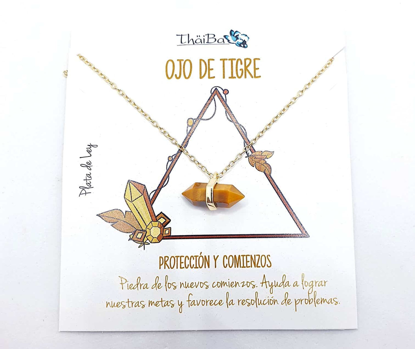 Collar ojo de tigre oro prisma