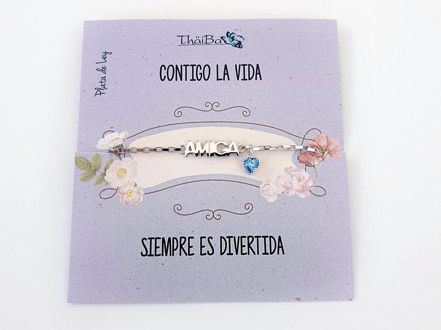 Pulsera amiga de plata de ley