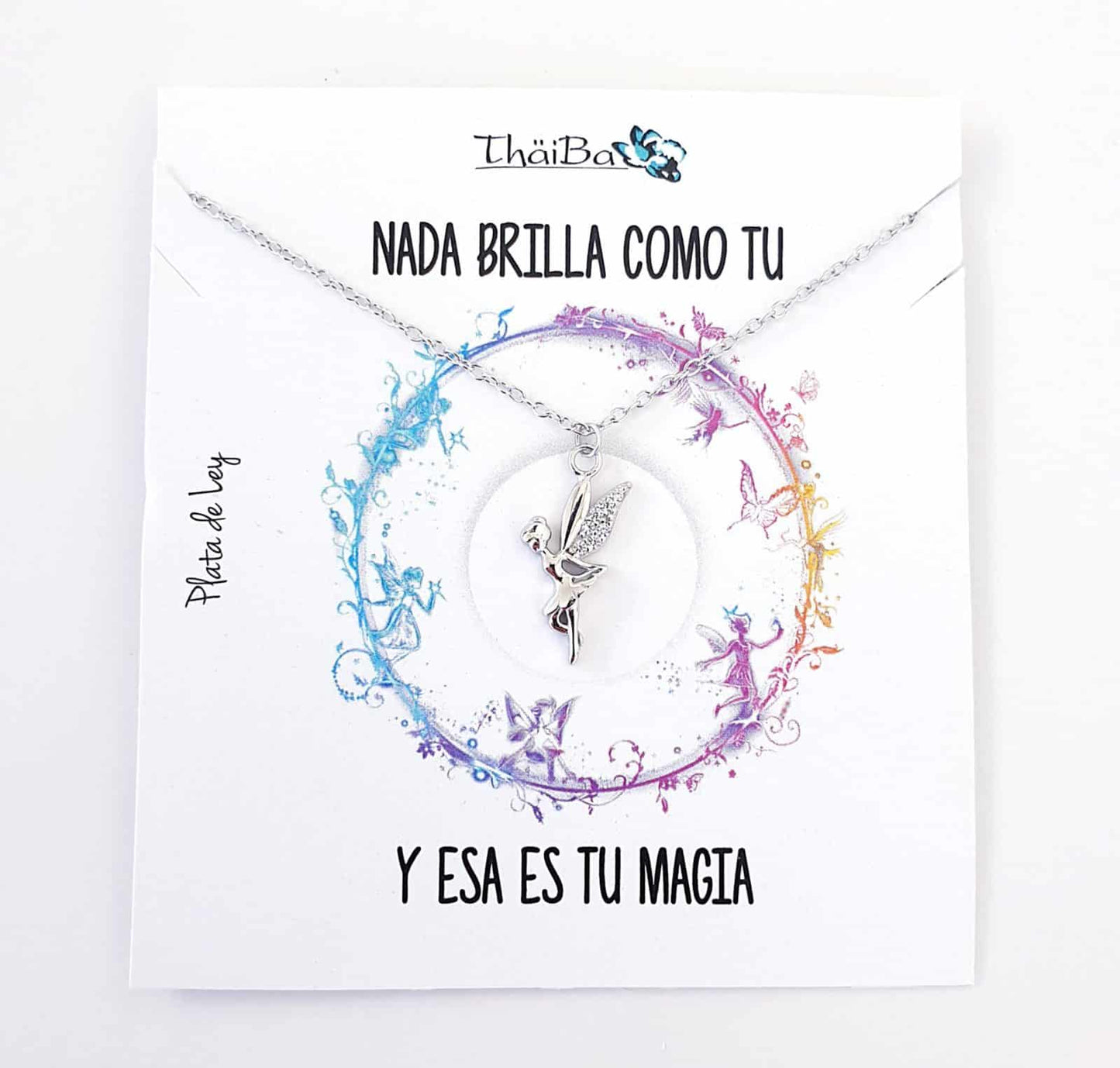 Collar hada mágica de plata de ley