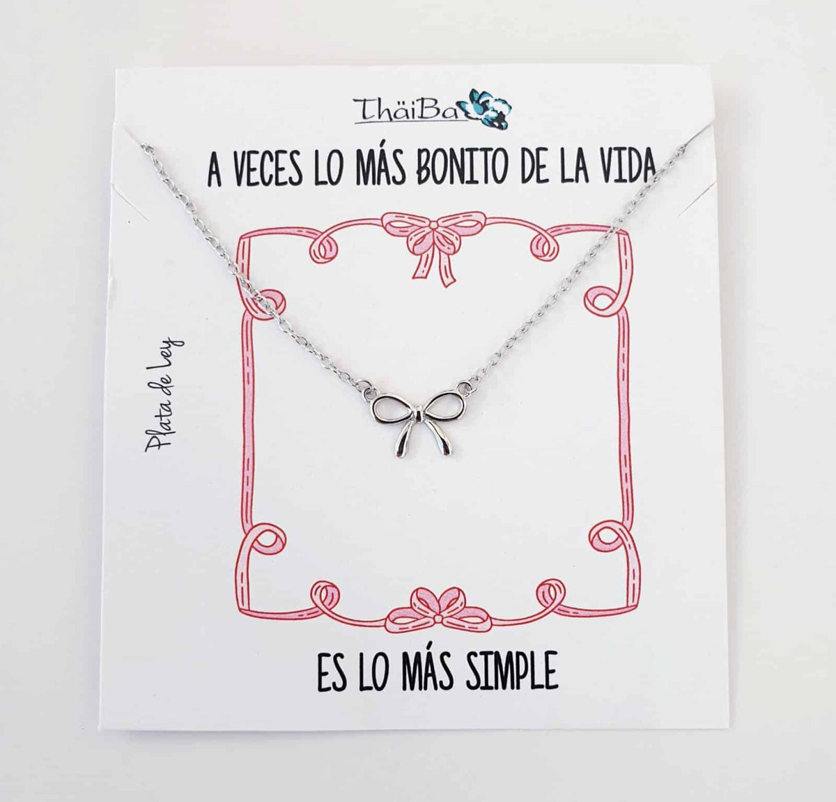 Collar lazo coquette de plata de ley - Joyería Zafir