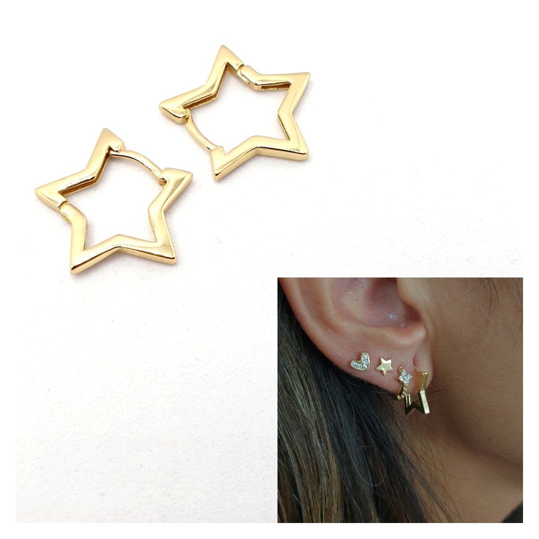 Pendientes Star oro de 14 quilates