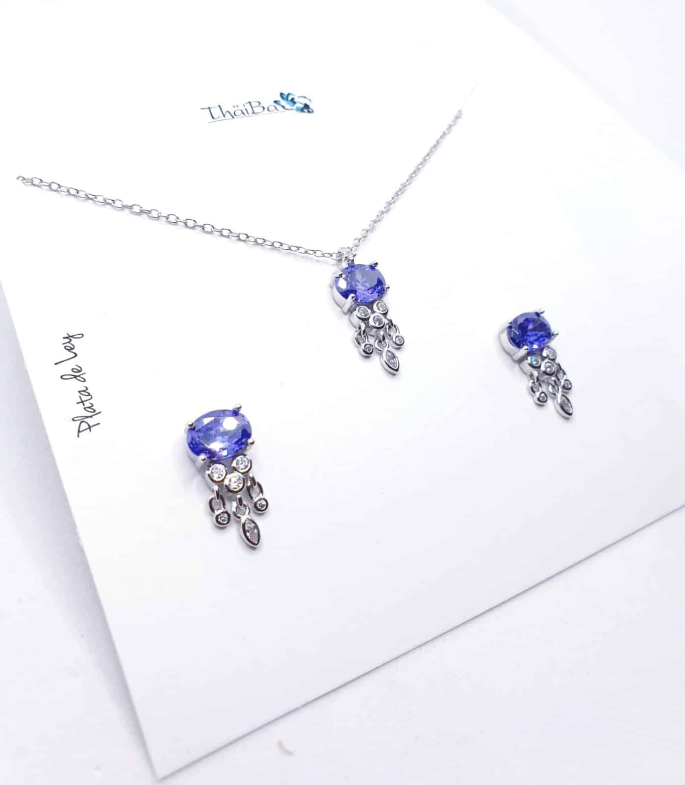Set luxury amatista de plata de ley