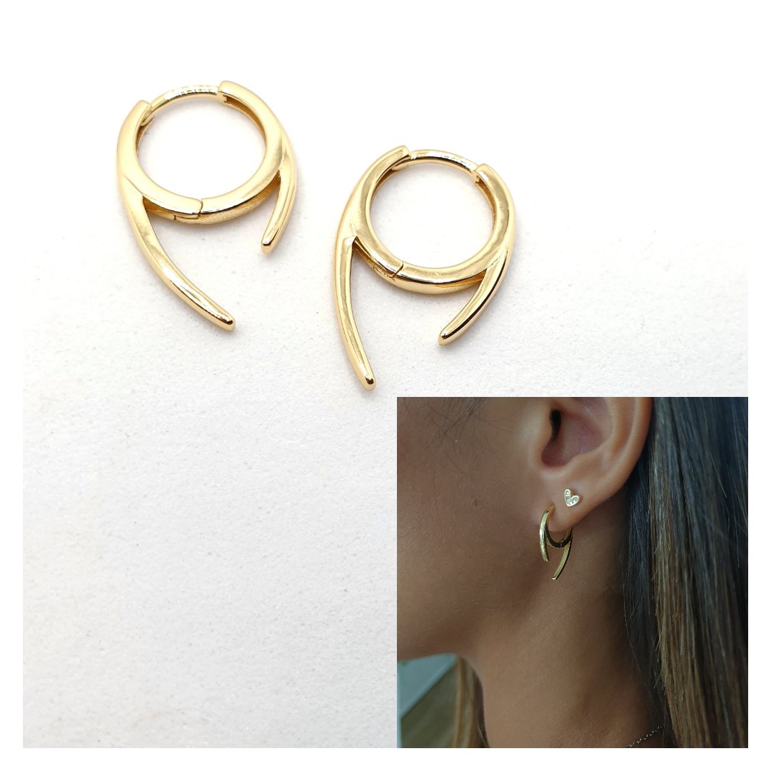 Pendientes diseño oro de 14 quilates