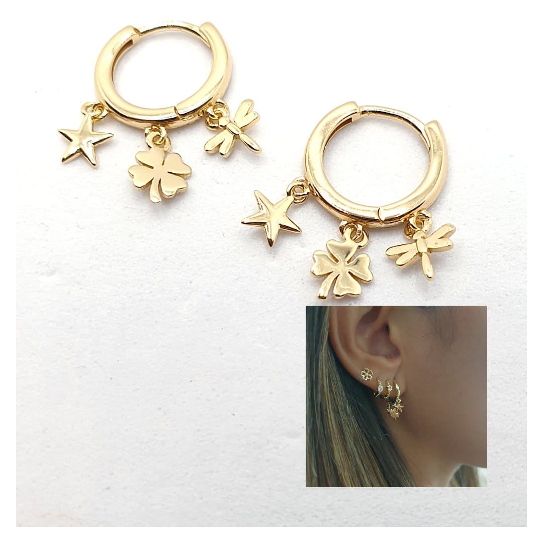 Pendientes Nature oro de plata de ley