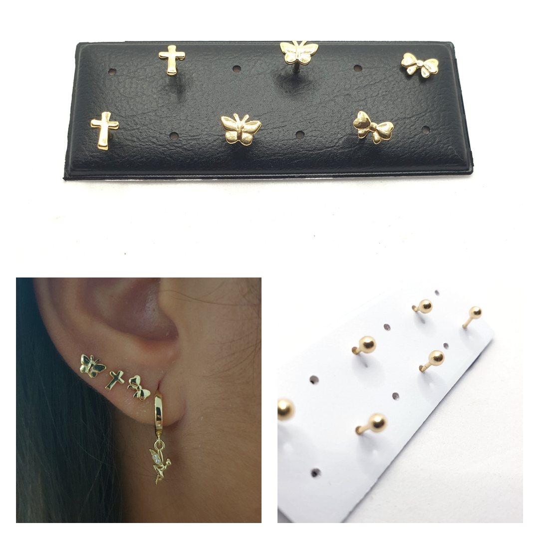Pendientes rosca sweet oro de plata de ley