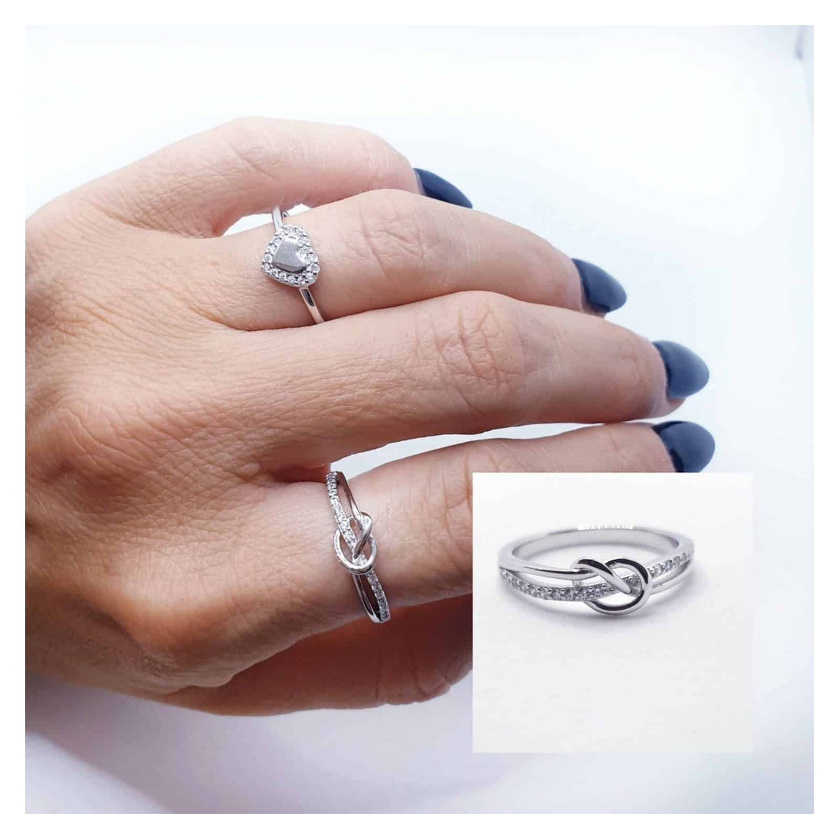 Anillo nudo infinito de plata de ley - Joyería Zafir
