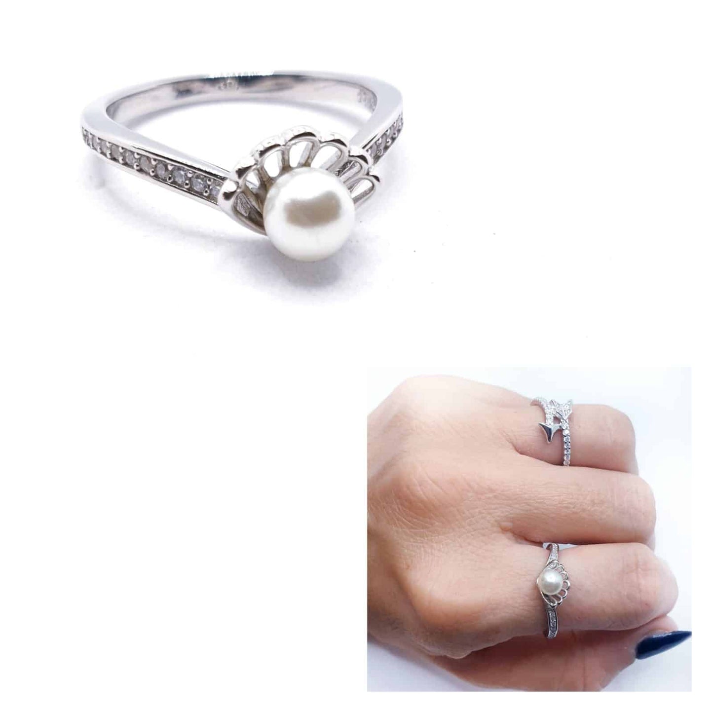 Anillo princesa del mar de plata de ley