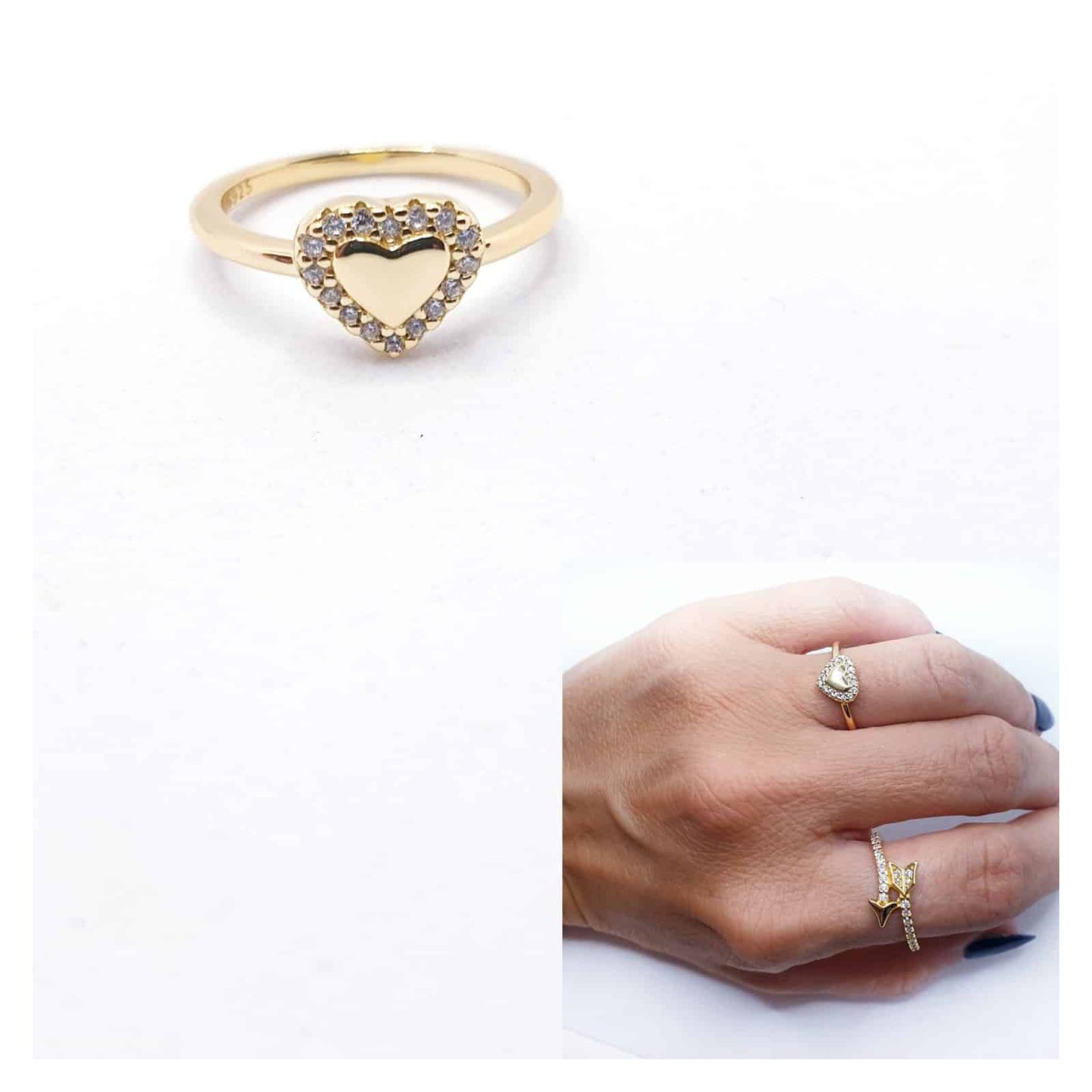 Anillo corazón oro de 14 quilates