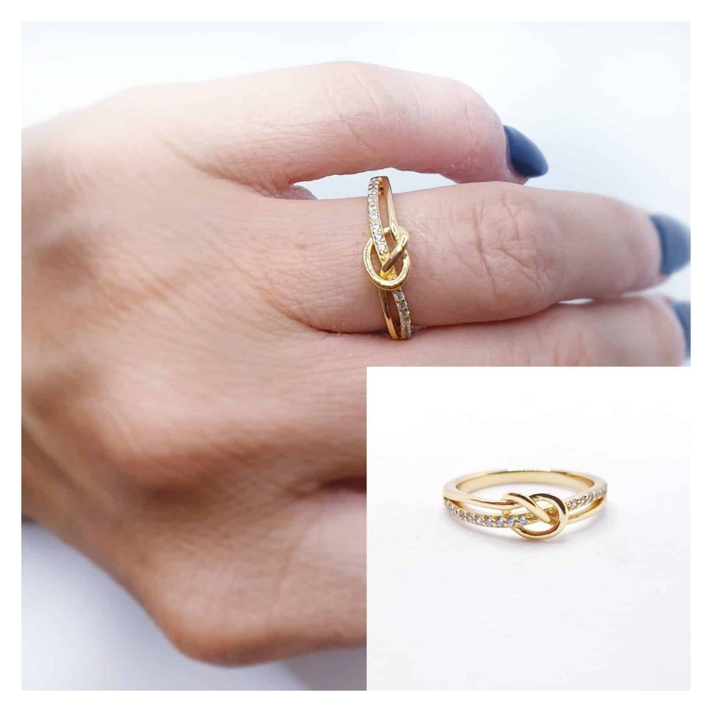 Anillo nudo infinito oro de 14 quilates