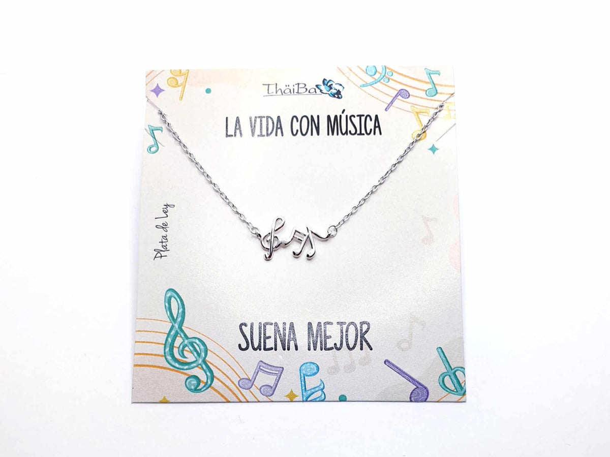 Collar Melodía de plata de ley - vista adicional
