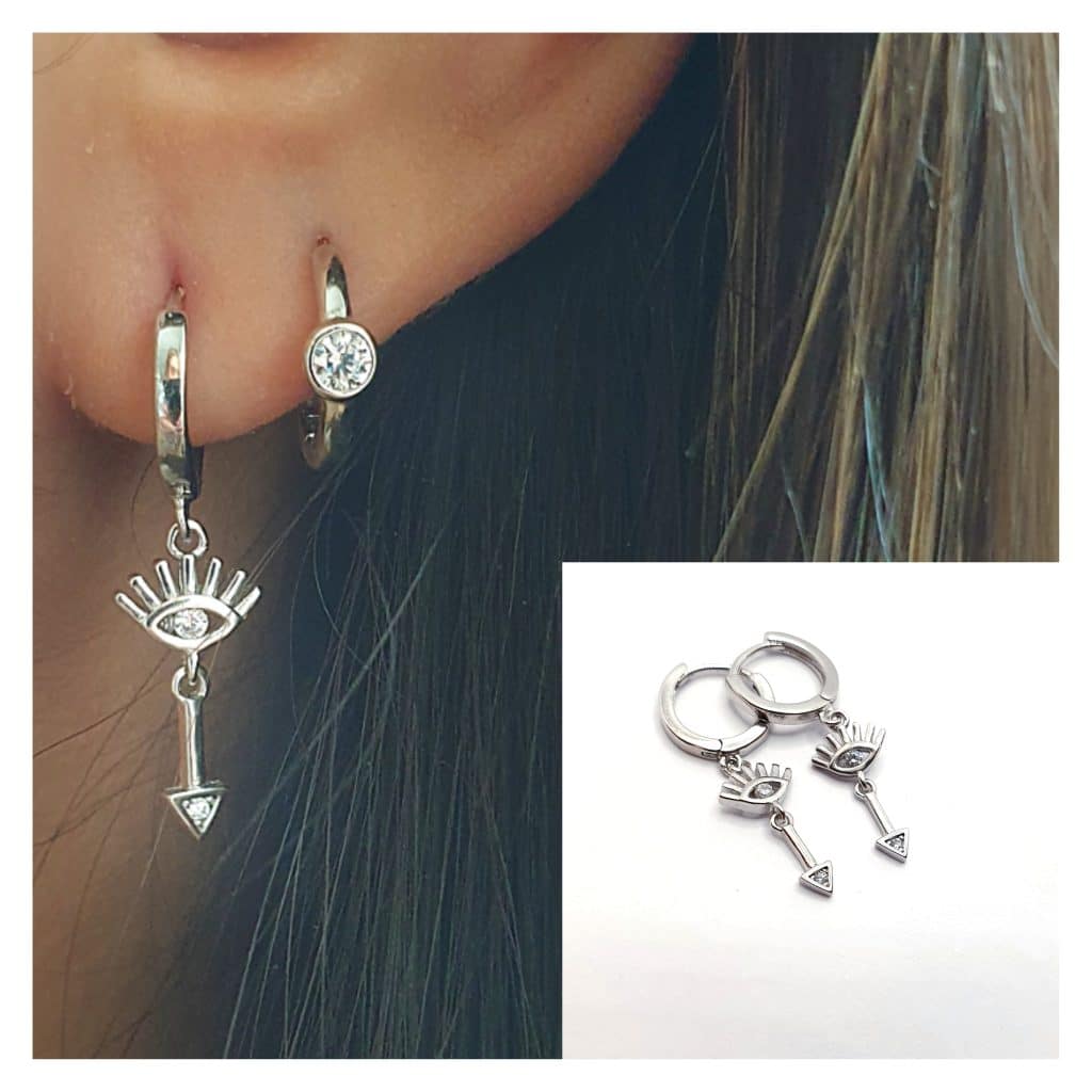 Pendientes amuleto de plata de ley