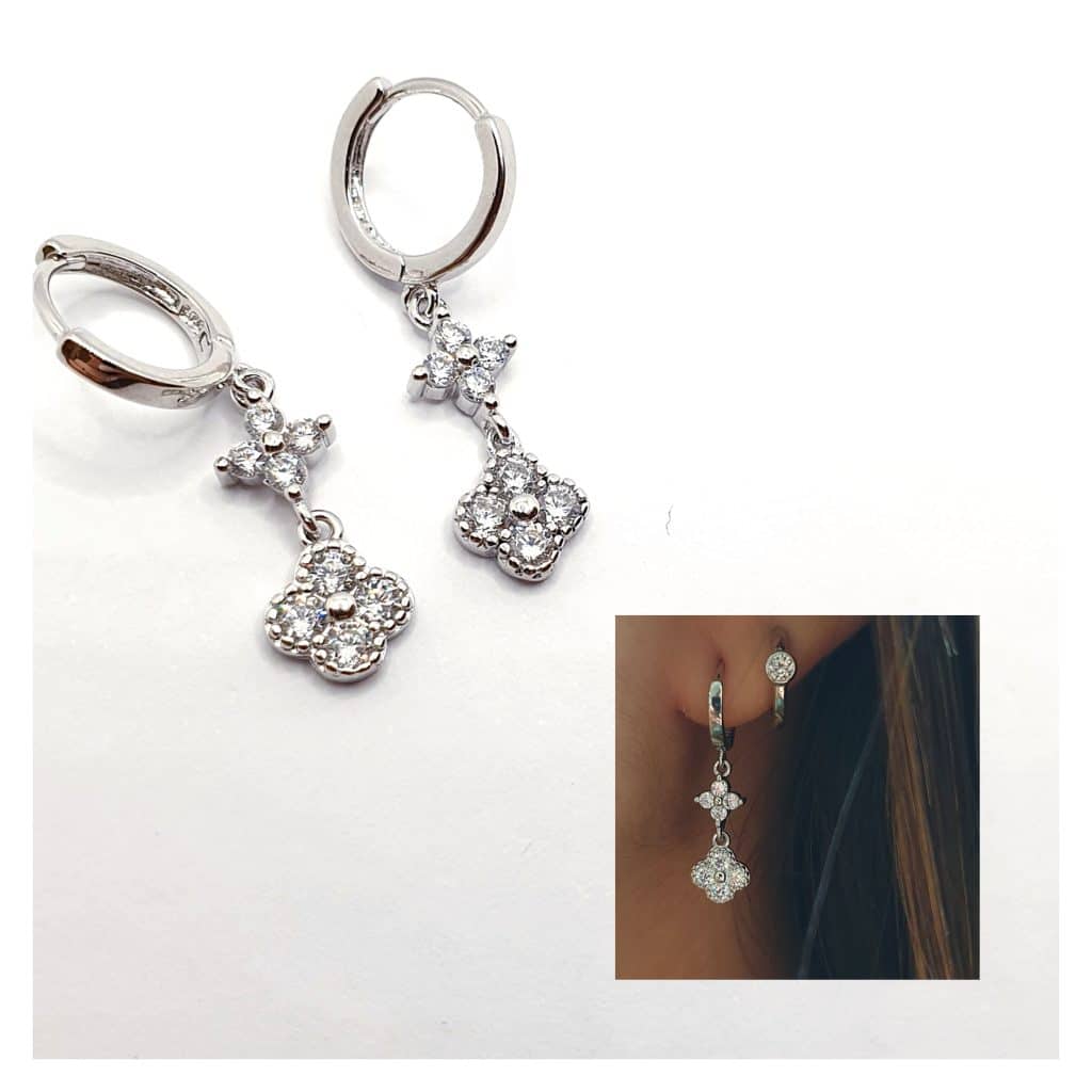 Pendientes Ágatha de plata de ley