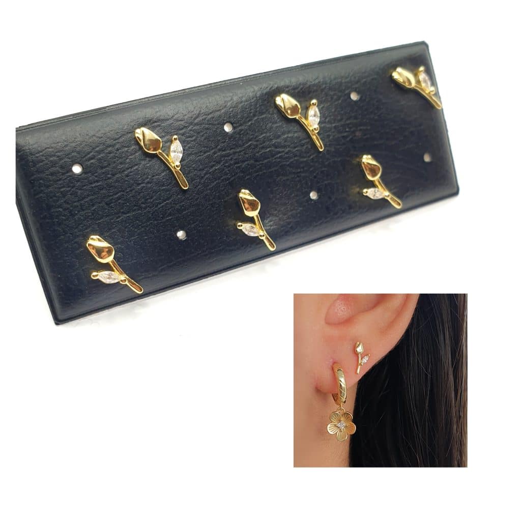 Pendientes tulipán oro de 14 quilates