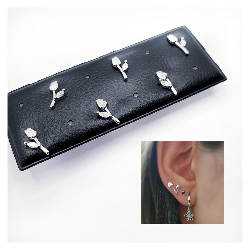 Pendientes tulipán de plata de ley