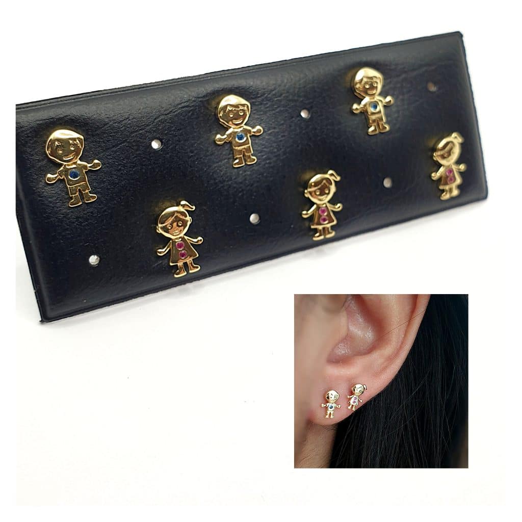 Pendientes niño/niña oro de plata de ley