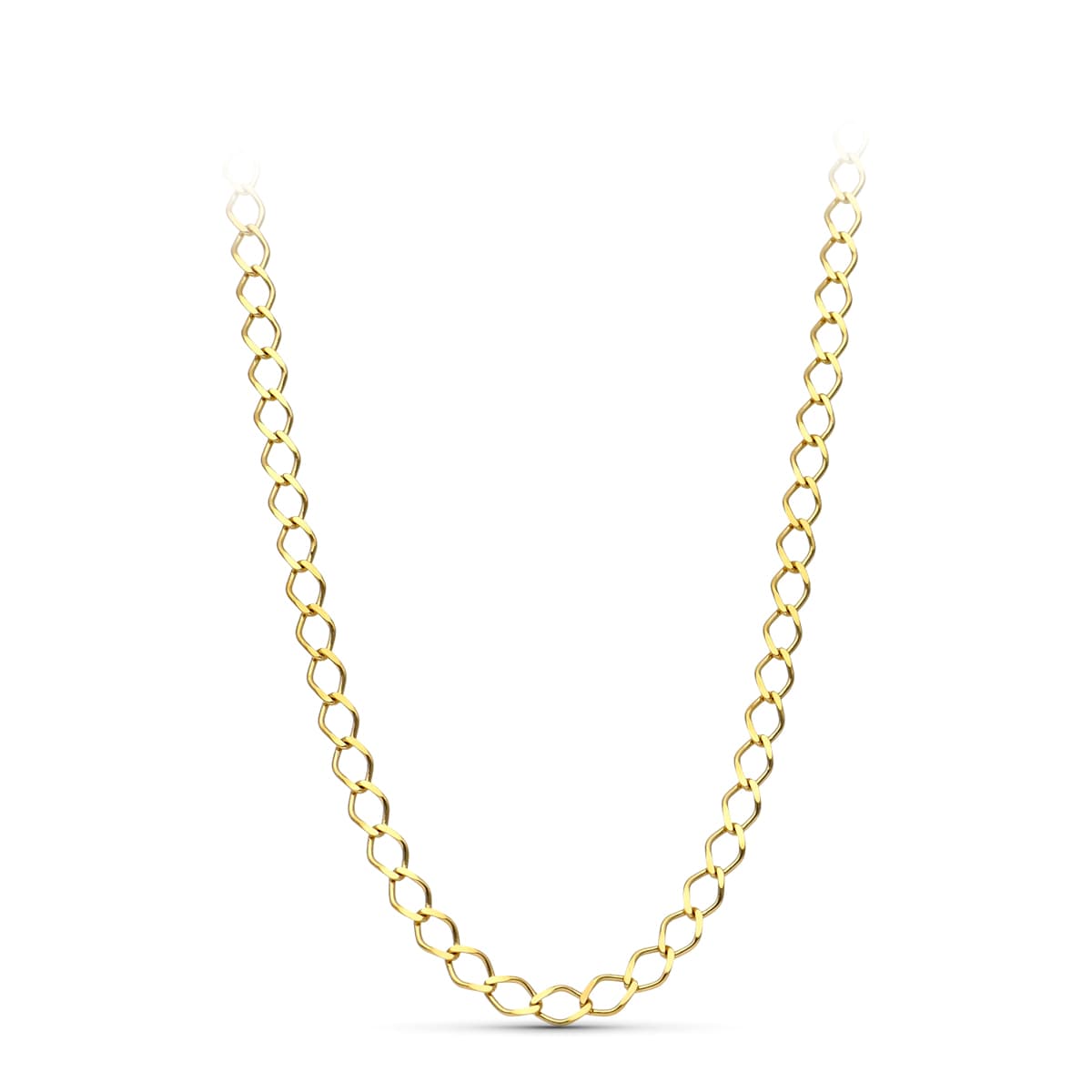 Cadena Maciza Rombo Maciza 50 cm de oro amarillo 18K