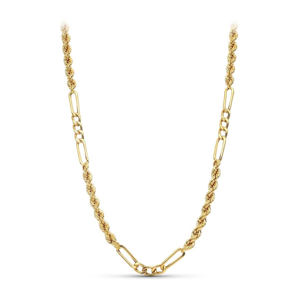 Cordon Salomonico Combinado 50 cm de oro amarillo 18K