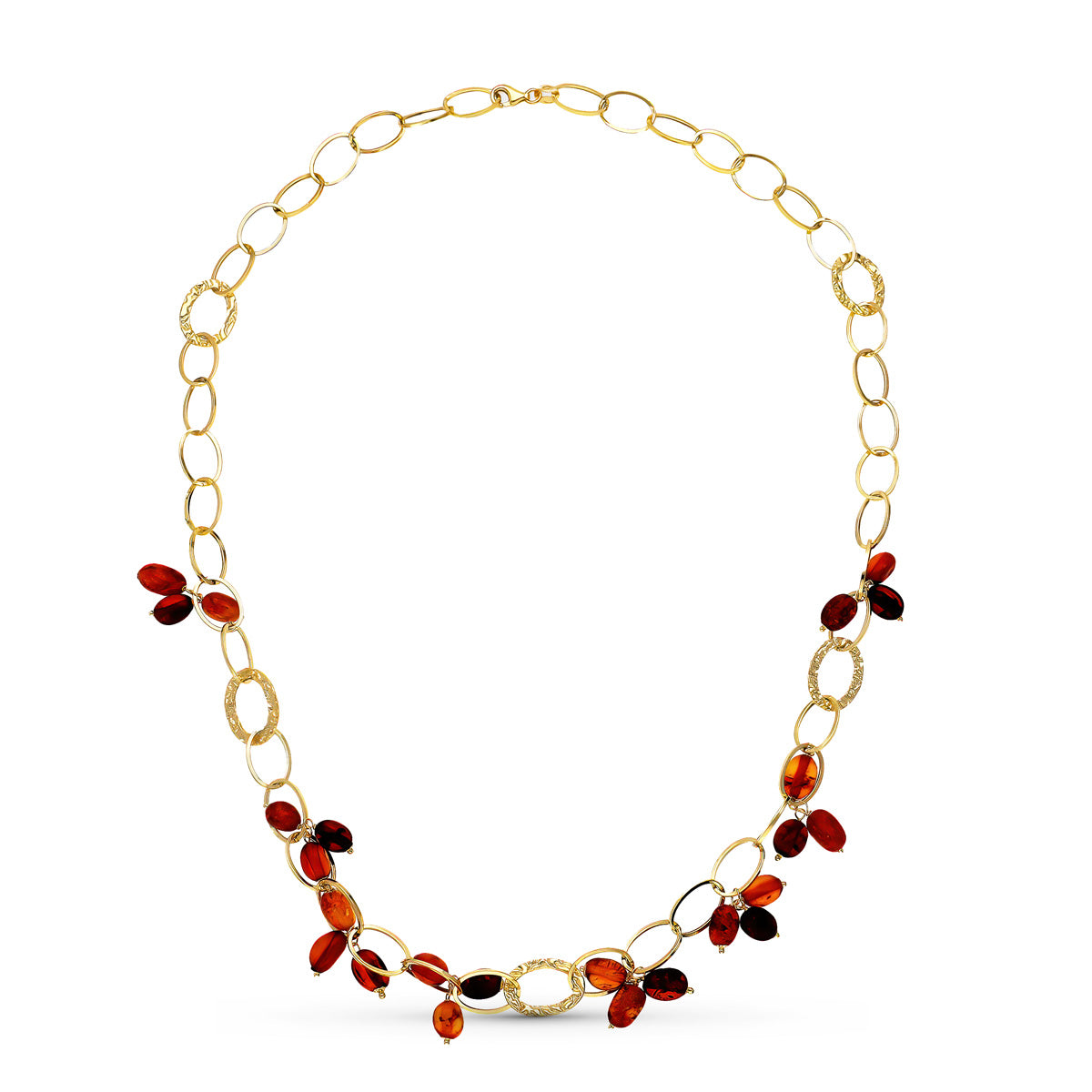 Gargantilla Eslabones Piedras Color de oro amarillo 18K