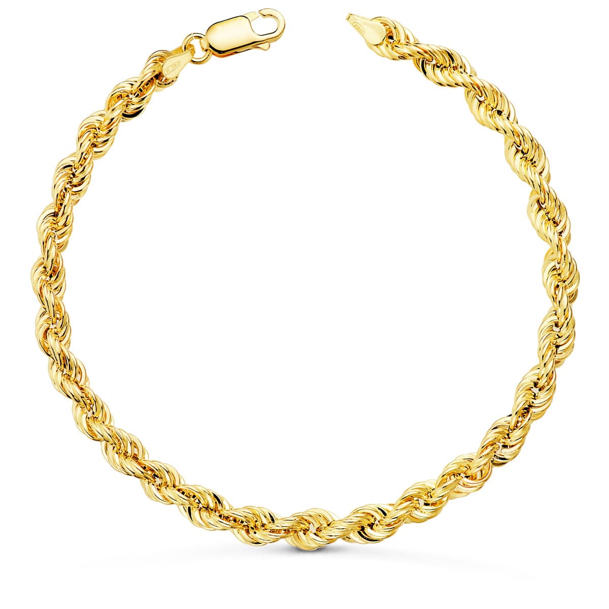 Pulsera Cordon Salomonico. Ancho 4,8 mm Largo 20 cm de oro amarillo 18K