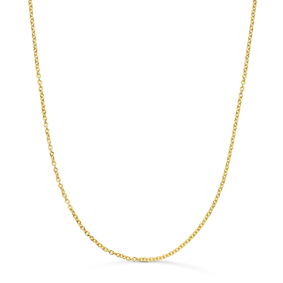 18K CADENA ORO AMARILLO ROLO MACIZA ANCHO: 1.5MM LARGO: 50CM