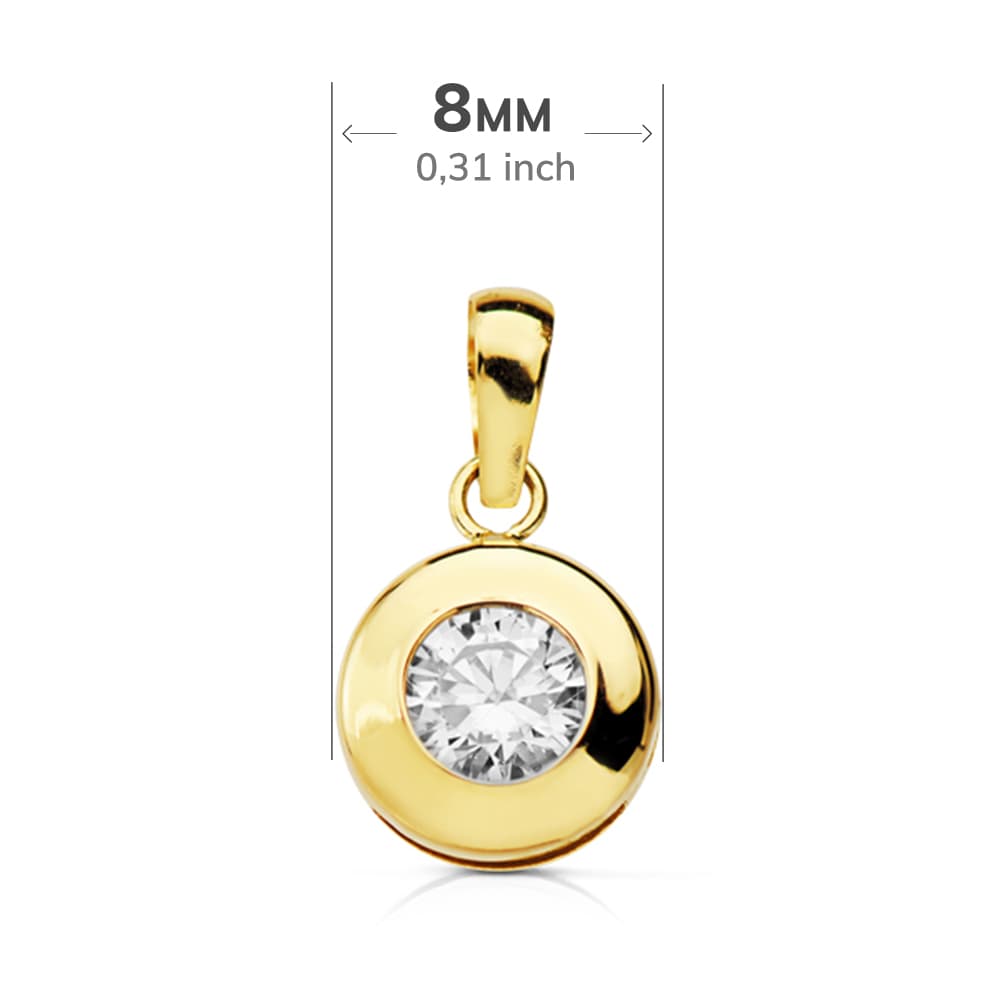 18K COLGANTE CHATON ORO AMARILLO 8.5 MM