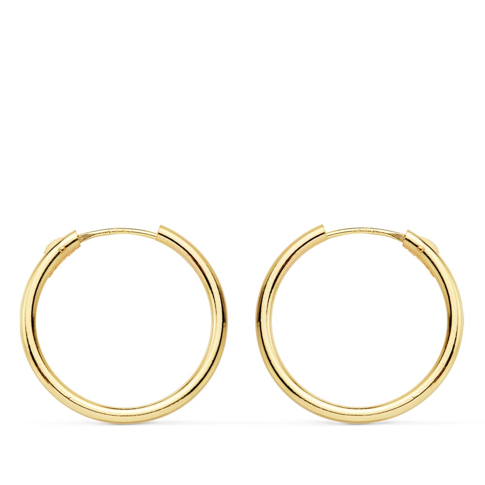 18K AROS ORO AMARILLO REDONDOS LISOS LIGEROS 18X1.50 MM