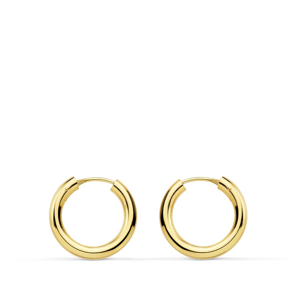 18K AROS ORO AMARILLO REDONDOS LISOS LIGEROS 16X2.5 MM
