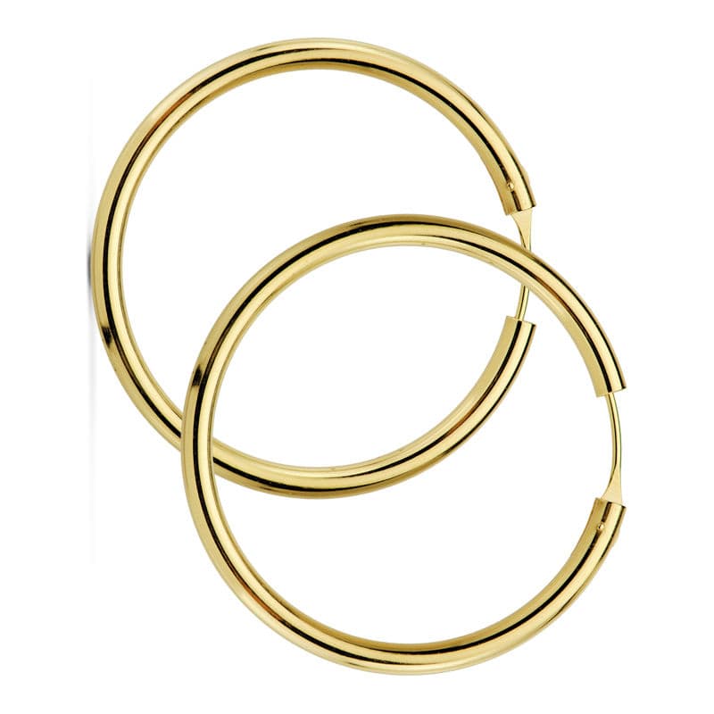 Aros Redondos Lisos Ligeros 20 x 2,5 mm de oro amarillo 18K