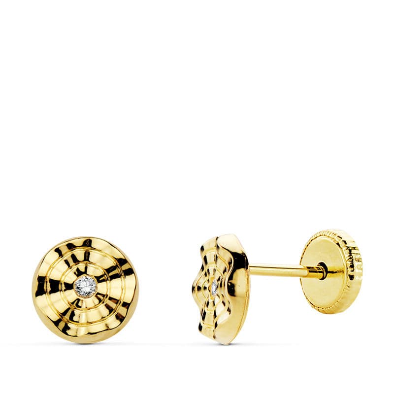 18K PENDIENTES REDONDOS CIRCONITA 6 MM