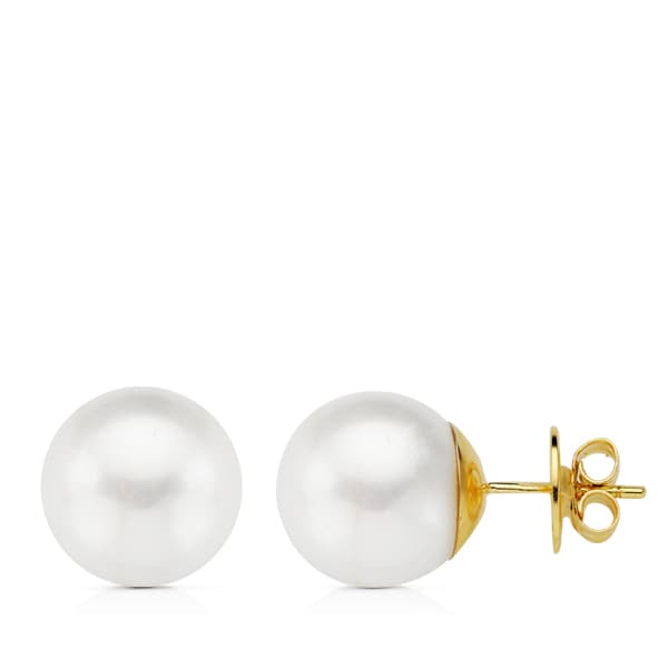 Pendientes Perla Australiana 12-12,5 mm de oro amarillo 18K