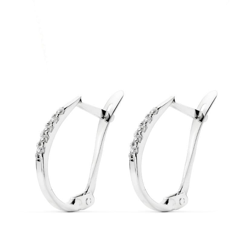 Pendientes 1,5 mm Grosor 17 x 9 mm de oro blanco 18K