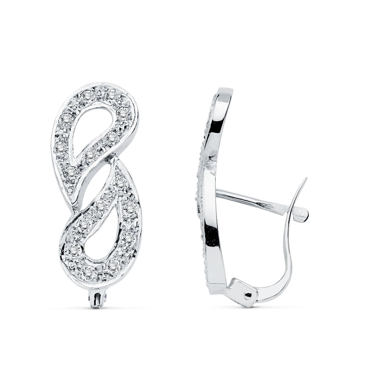 18K PENDIENTES CIRCONITA ORO BLANCO CATALAN