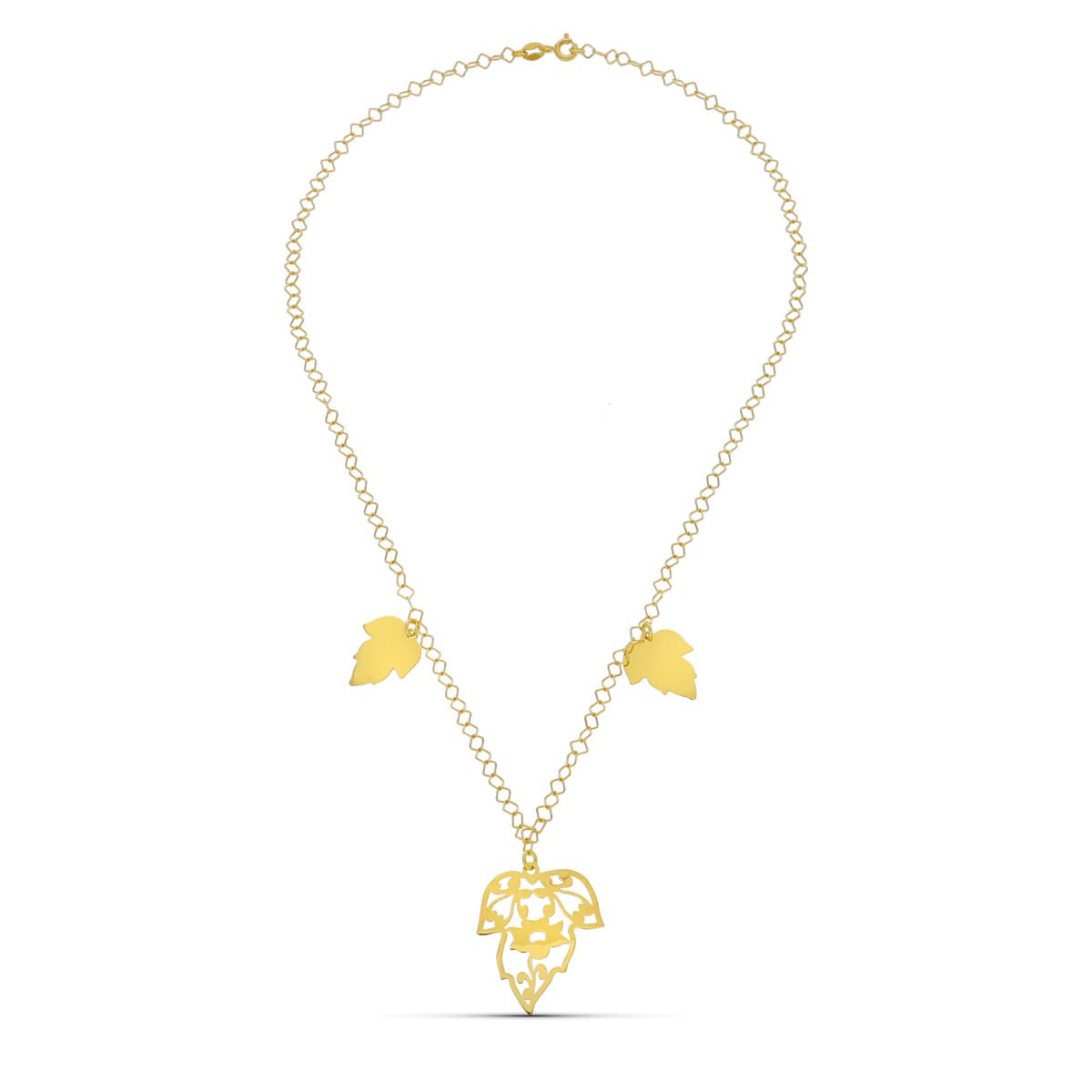 18K GARGANTILLA ORO AMARILLO HOJAS