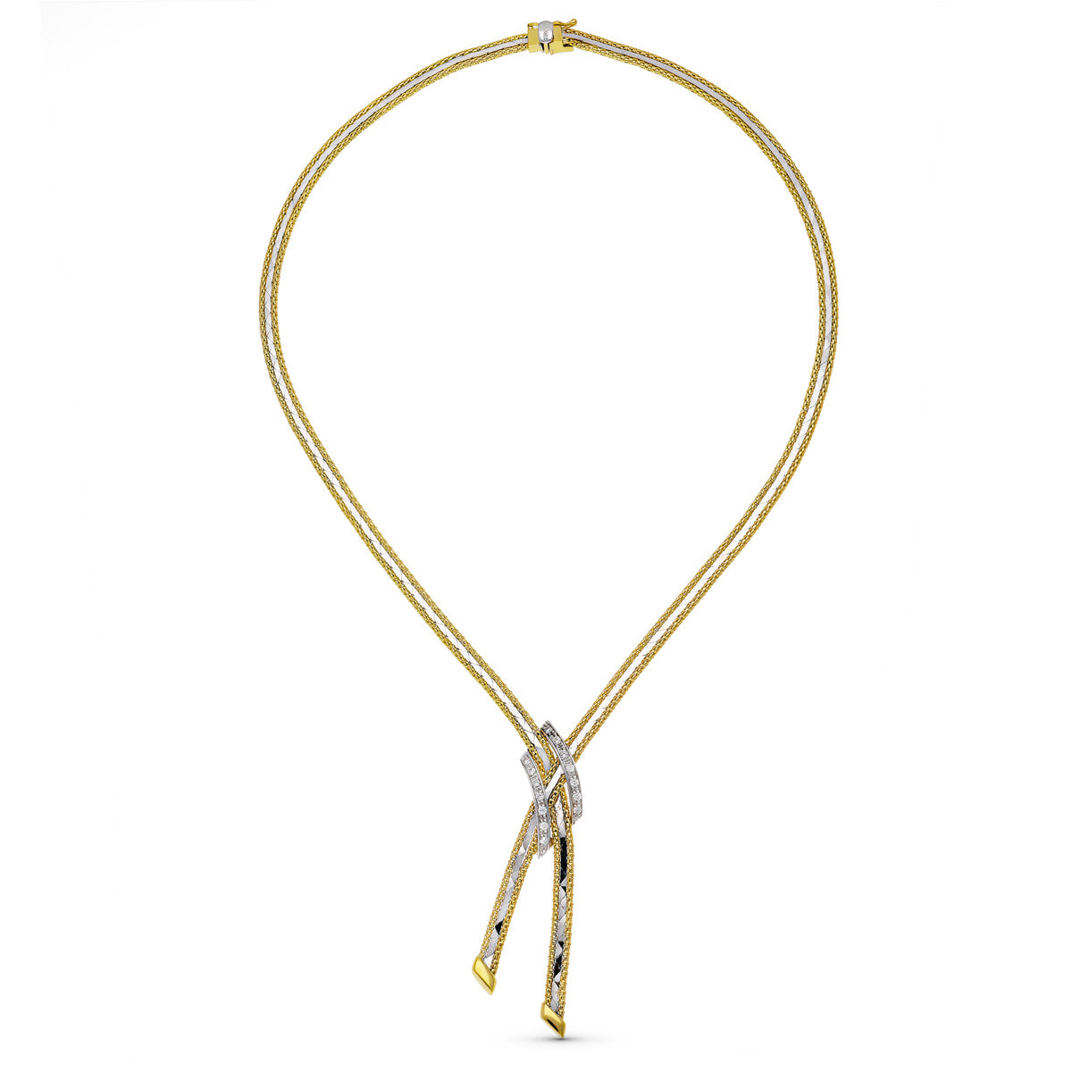 18K GARGANTILLA ORO BICOLOR CIRCONITAS