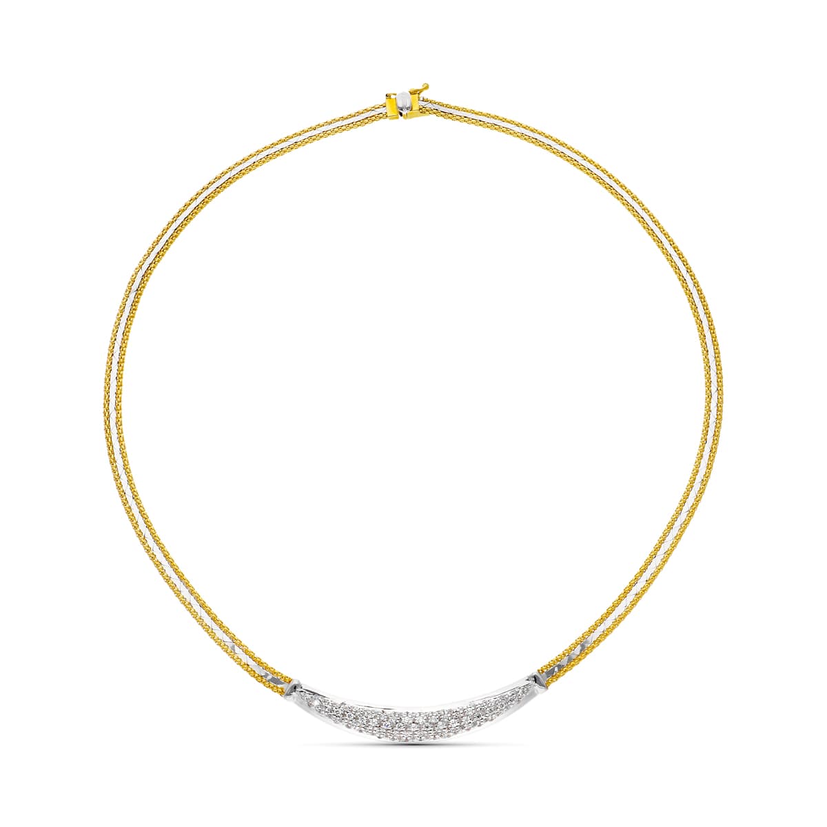 18K GARGANTILLA ORO BICOLOR CON MOTIVO CENTRAL CIRCONITAS