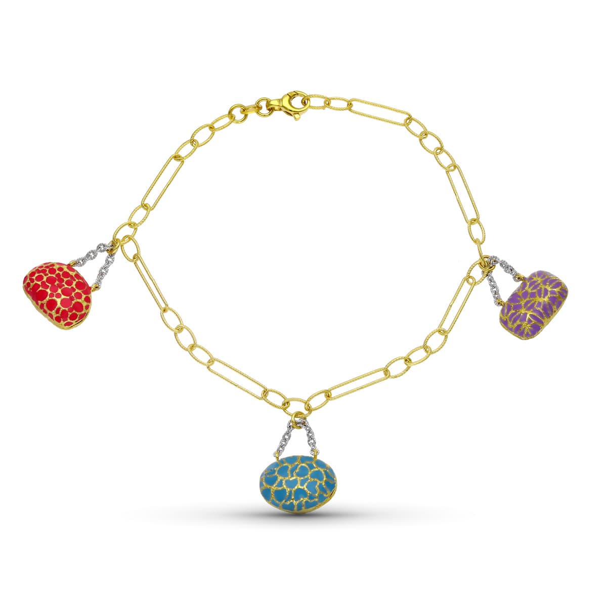 Pulsera Bolsos Esmalte de oro amarillo 18K