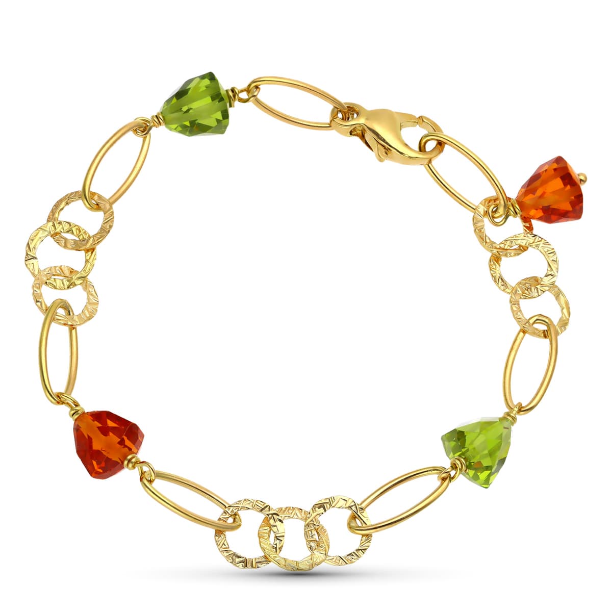 Pulsera Piedras Color de oro amarillo 18K