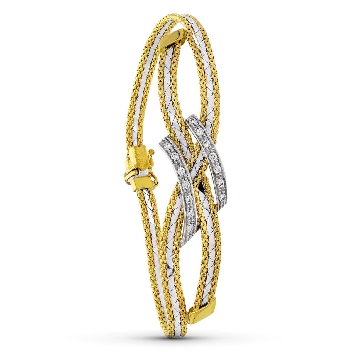 Pulsera Bicolor Hilos 18K