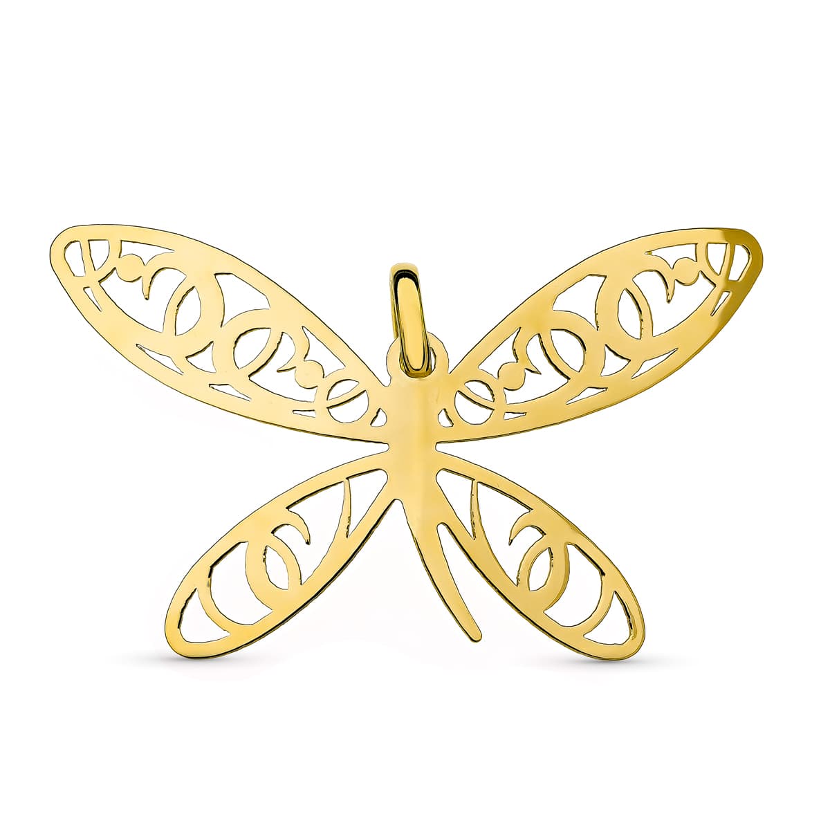 Colgante Amuleto Libelula 21 x 51 mm de oro amarillo 18K