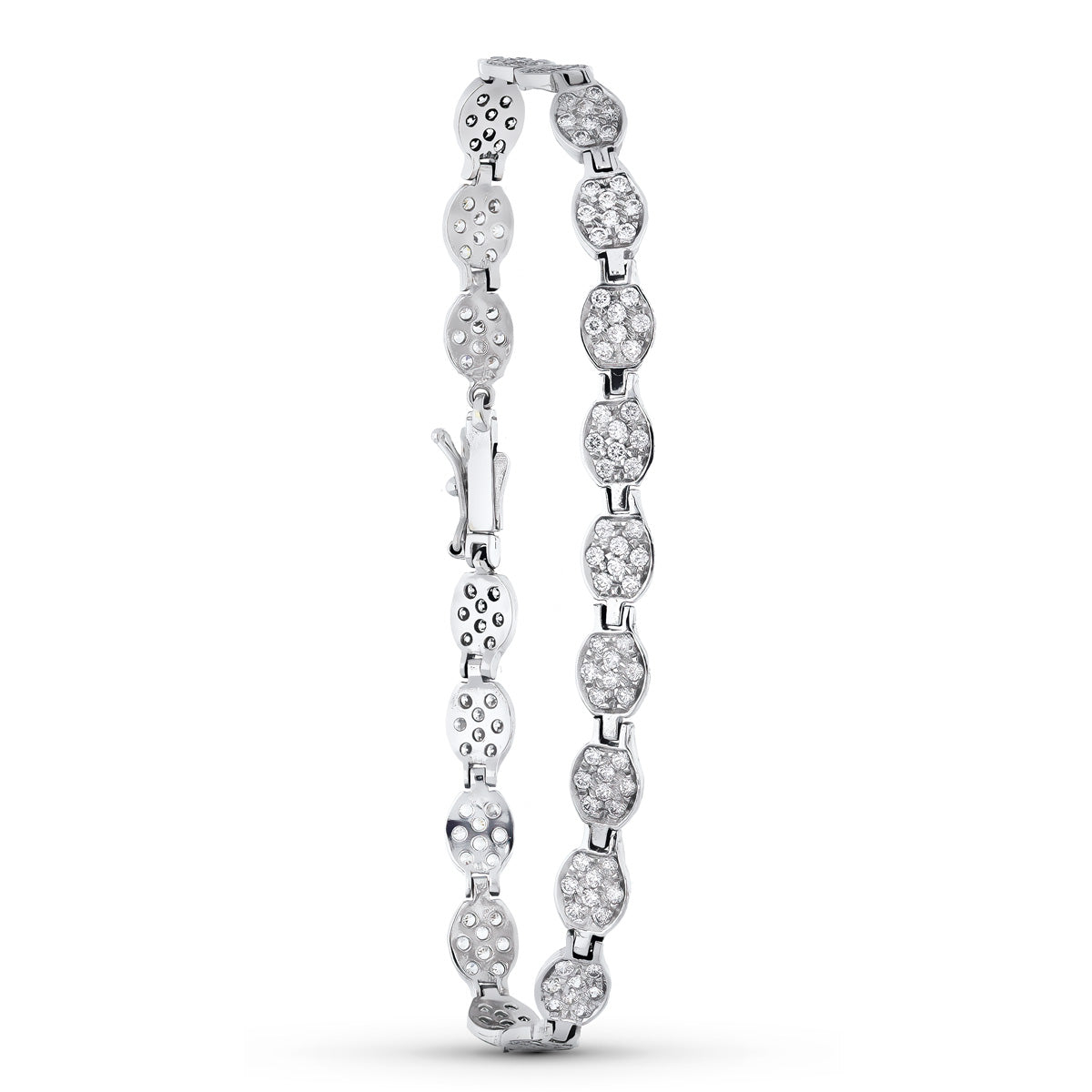 Pulsera Circonitas de oro blanco 18K