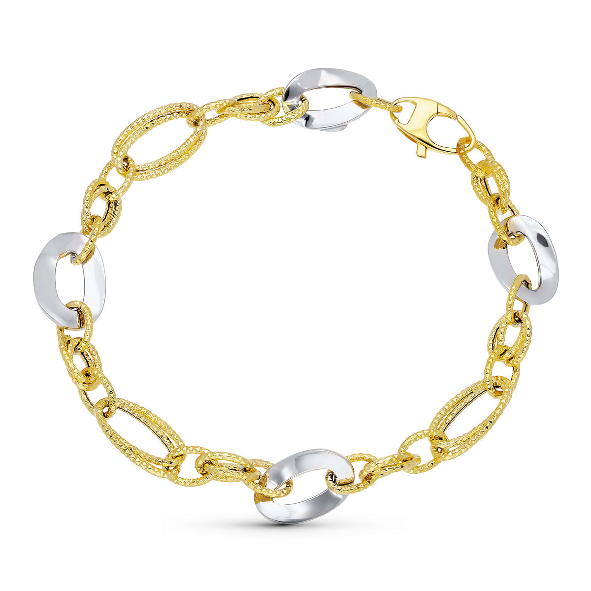 Pulsera Bicolor Eslabones 18K