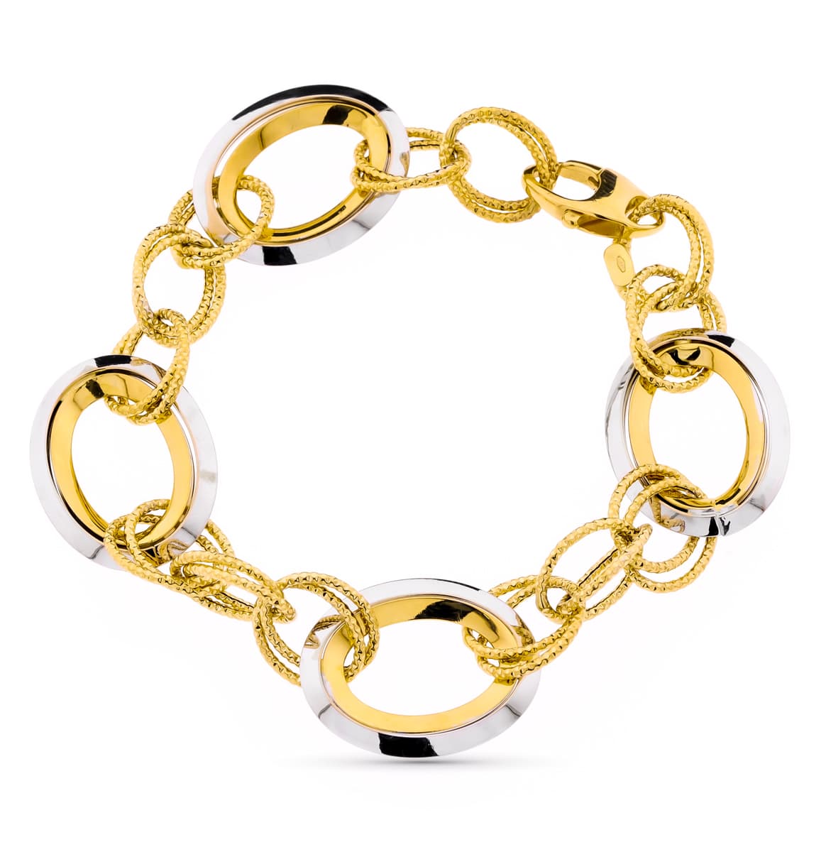 Pulsera Bicolor Eslabones 18K