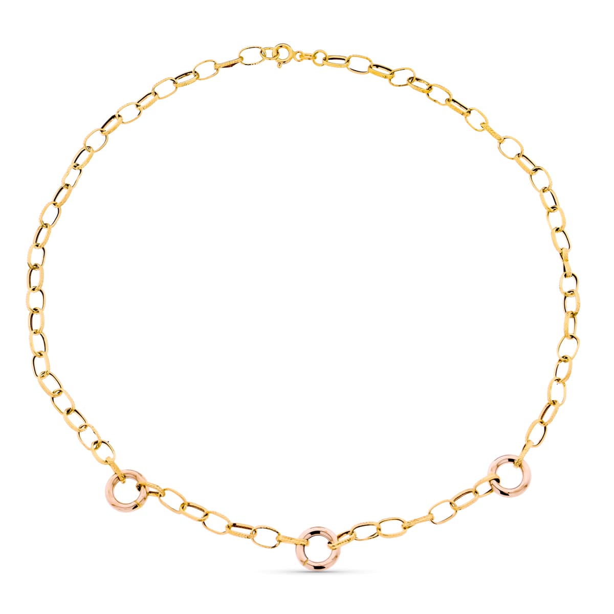 18K GARGANTILLA ORO BICOLOR ESLABONES 45CM