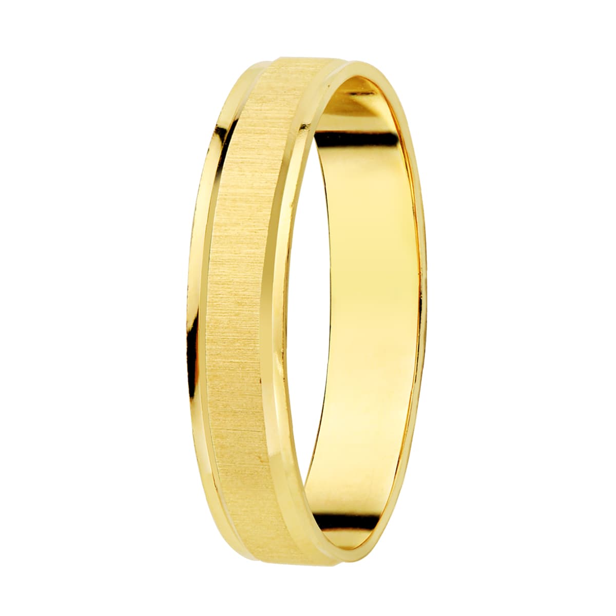 Alianza Mate y Brillo 3,5 mm de oro amarillo 18K